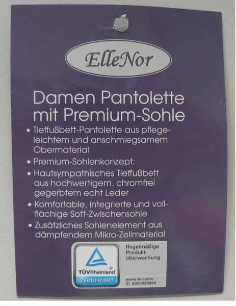 Foto dell’avviso ufficiale: ElleNor Damen Pantolette Sandali da donna — rischio: Rischio chimico