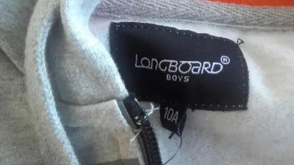 Photo from the official notice: LONGBOARD Deška jopa children’s sweatshirt — strangulation risk