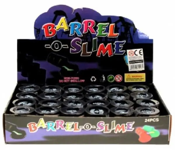 Photo de l’avis officiel: BARREL-O-SLIME (Schleim im Ölfass 100g) Jouet slime — risque: Risque chimique