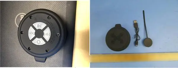Foto uit de officiële melding: Lynx / Axe Floating/ shower speaker Doucheluidspreker met USB-oplader — risico: Brandwonden & Brand
