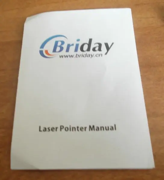 Photo from the official notice: Briday laser pointer — damage to sight risk