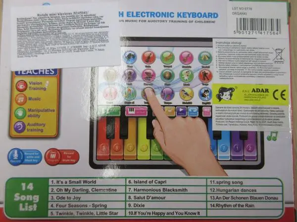 Foto do aviso oficial: Mini Touch Piano Brinquedo elétrico — risco: Ambiente