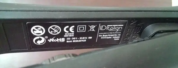 Foto del aviso oficial: IDItalian Gold Premium Styler Alisadora de cabello — riesgo: Choque eléctrico & Incendio