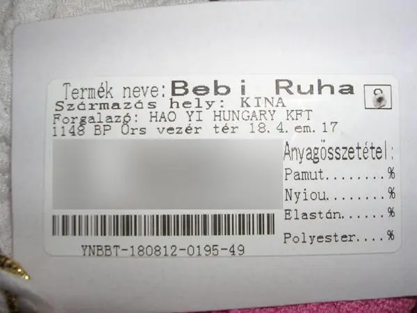 Foto do aviso oficial: Bebelax Béb i ruha Conjunto de roupas para crianças — risco: Engasgamento & Ferimentos