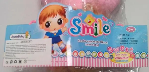 Foto dell’avviso ufficiale: Abababy, Smile Annie Baby Bambola di plastica — rischio: Rischio chimico