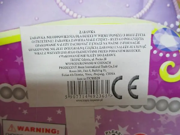 Photo de l’avis officiel: Sweet Princess the First Poupée en plastique — risque: Risque chimique (A12/0355/19)
