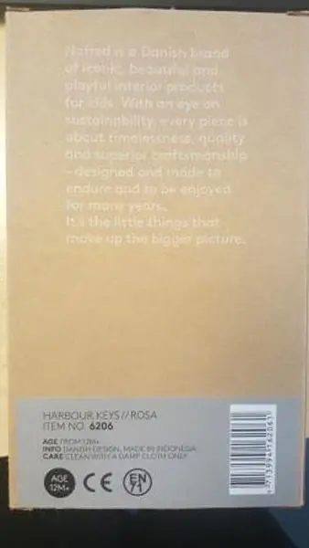Foto do aviso oficial: Nofred Iconic Design Harbour Keys Brinquedo de madeira chocalho — risco: Engasgamento