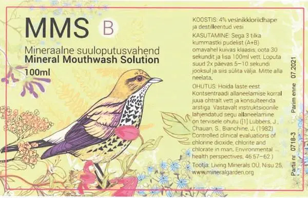 Foto dell’avviso ufficiale: MMS - Mineral Mouthwash Solution Soluzione di lavaggio minerale — rischio: Rischio chimico