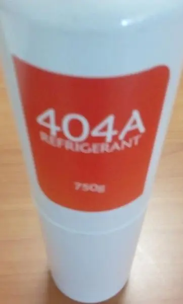 Foto uit de officiële melding: Artiko R-404a Refrigerant Niet-navulbare koelmiddelcilinder — risico: Milieu