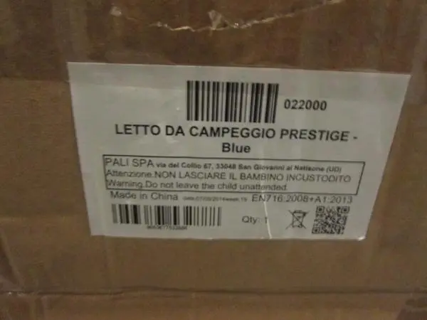 Foto do aviso oficial: Pali Letto da campeggio Berço de viagem — risco: Sufocamento