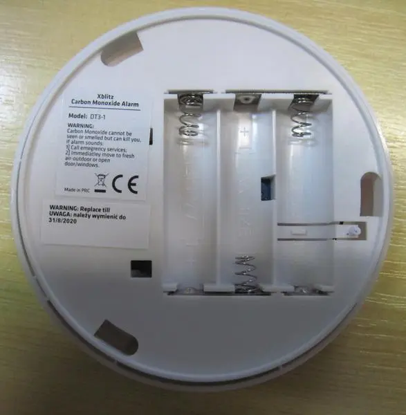 Photo de l’avis officiel: Xblitz Carbon Monoxide Alarm Détecteur de monoxyde de carbone — risque: Asphyxie (A12/0446/19)