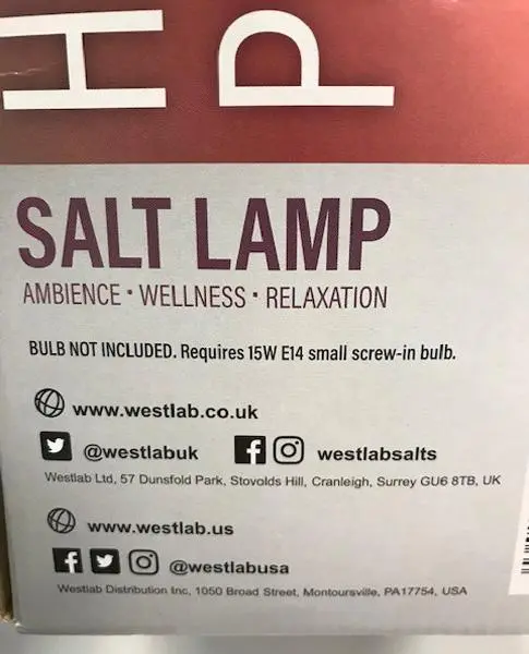 Foto do aviso oficial: Westlab Himalayan Salt Lamp Lâmpada de sal — risco: Choque elétrico