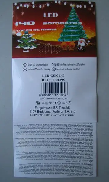 Photo de l’avis officiel: LED 140 BOMBILLAS Chaîne d’éclairage — risque: Choc électrique