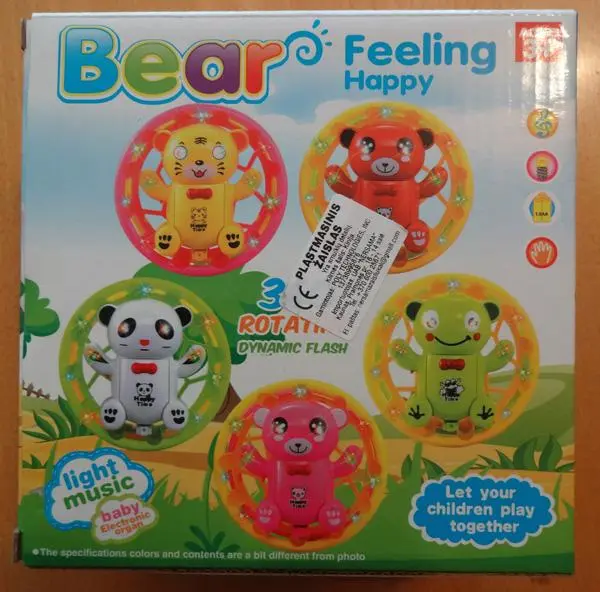 Photo de l’avis officiel: Bear Feeling Happy Glitter Slewing Ring Jouet électrique — risque: Risque chimique & Environnement