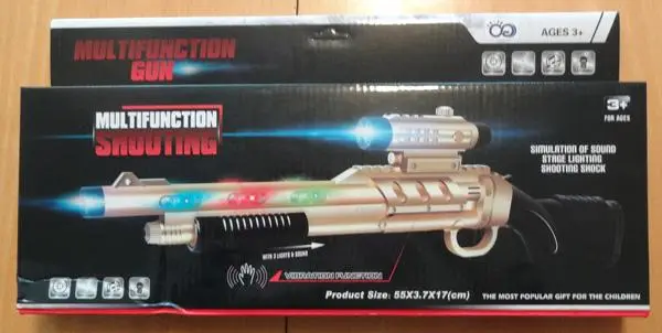 Foto uit de officiële melding: MULTIFUNCTION SHOOTING Multifunction gun Speelgoedgeweer — risico: Milieu