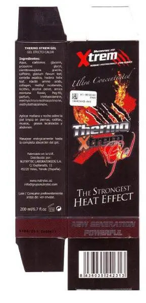 Photo de l’avis officiel: Nutrytec Thermo Xtrem Gel Gel brûleur de graisse — risque: Risque chimique
