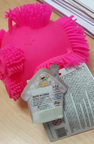Photo from the official notice: Imperial Toy / Ooglies Googly Town squeeze toy — choking risk