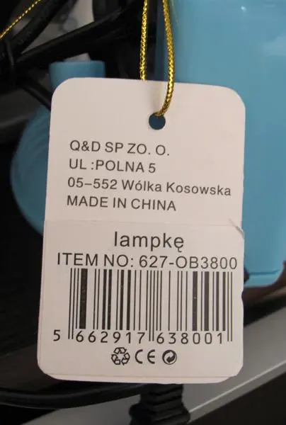 Foto do aviso oficial: Lampke Lâmpada de mesa — risco: Choque elétrico (A12/0544/19)