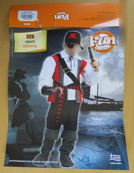 Foto dell’avviso ufficiale: Fun Fashion Pirate Costume da sposa per bambini — rischio: Strangolamento