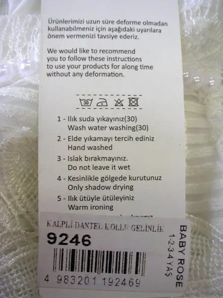 Foto aus der offiziellen Meldung: Babyrose Missrose Babyrose alkalmi ruha Kleid für Mädchen — Risiko: Ersticken