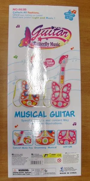Photo from the official notice: Nafeng Guitar Butterfly Music toy guitar — strangulation risk