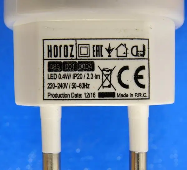 Foto do aviso oficial: HOROZ LED Night Lamp LED noite-luz — risco: Choque elétrico