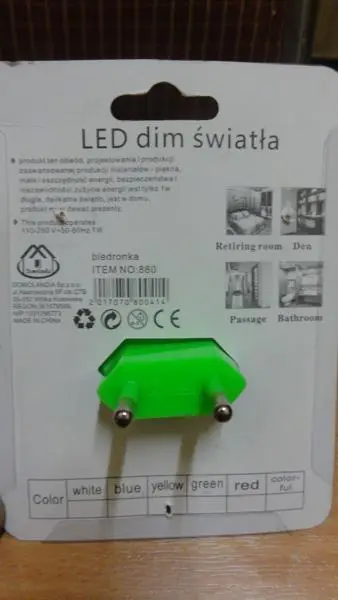Photo from the official notice: Domolandia LED dim swiatla - biedronka nightlight — electric shock risk