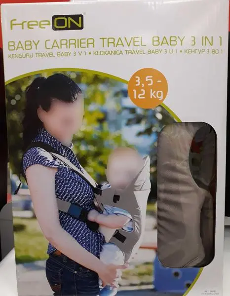 Photo from the official notice: Free ON Baby Carrier Travel Baby 3 in 1 — injuries risk