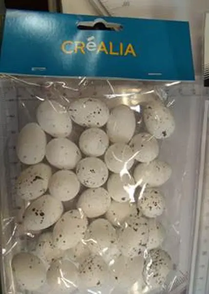 Photo de l’avis officiel: CREALIA Set de 32 oeufs de caille Œuf de caille d’imitation — risque: Étouffement