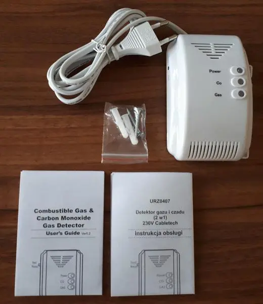 Foto uit de officiële melding: Cabletech Gas &amp; CO detector Koolmonoxide- en gasdetector — risico: Verstikking (A12/0691/19)