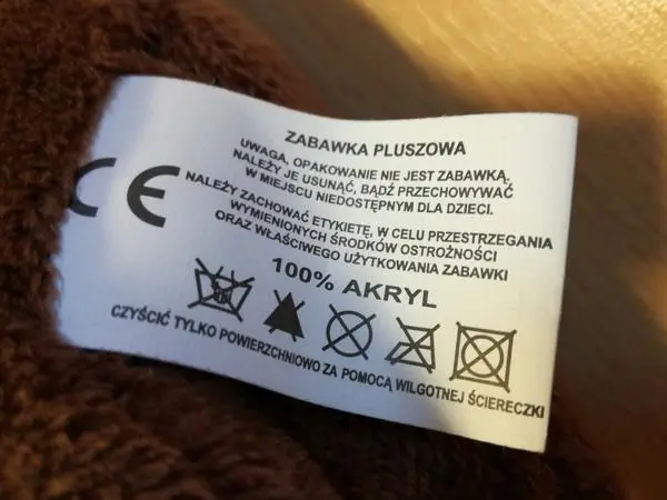 Photo from the official notice: Zabawka Pluszowa soft toy — choking risk