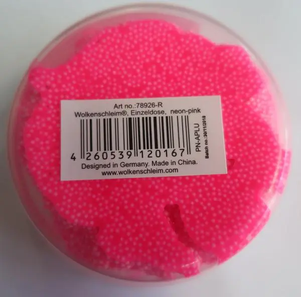 Photo de l’avis officiel: Wolkenschleim Neon pink fun trading Jouet slime — risque: Risque chimique