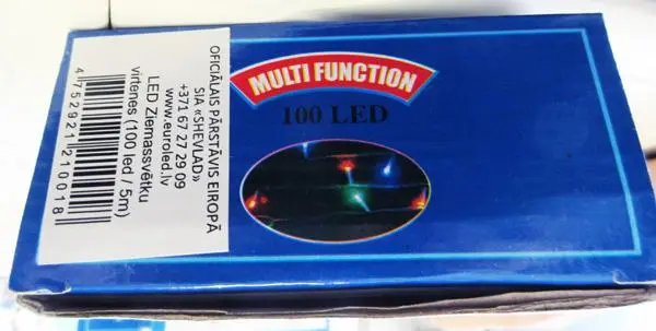 Photo de l’avis officiel: Multi Function Chaîne d’éclairage LED — risque: Choc électrique (A12/0804/19)