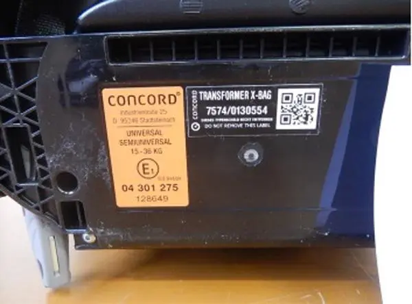 Photo de l’avis officiel: Concord Transformer X-Bag Siège auto pour enfants — risque: Blessures