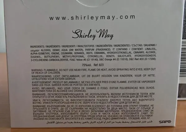 Photo de l’avis officiel: Shirley May M. OBAMA Classy Parfum — risque: Risque chimique