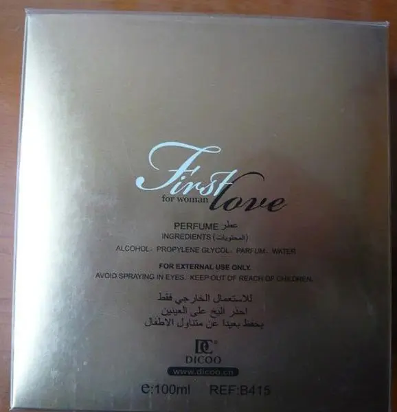 Photo de l’avis officiel: DICOO First love Parfum — risque: Risque chimique