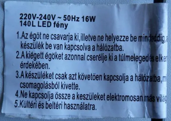 Foto do aviso oficial: LED Decorative Lights Corrente de iluminação — risco: Queimaduras & Choque elétrico (A12/0772/19)