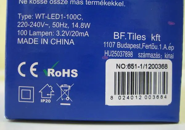 Photo de l’avis officiel: 100 LED MINILUCCIOLE LED Chaîne d’éclairage — risque: Choc électrique & Incendie (A12/0771/19)