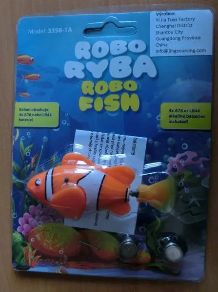 Foto uit de officiële melding: ROBO RYBA / ROBO FISH Plastic vis — risico: Milieu