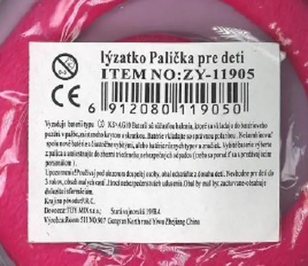 Foto dell’avviso ufficiale: Toys Lýzatko Palicka pre deti Giocattolo di plastica — rischio: Rischio chimico
