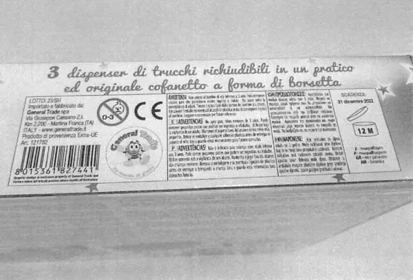 Photo de l’avis officiel: General Trade Pretty MAKE UP - Trucchi Kit de maquillage de jouet — risque: Risque chimique