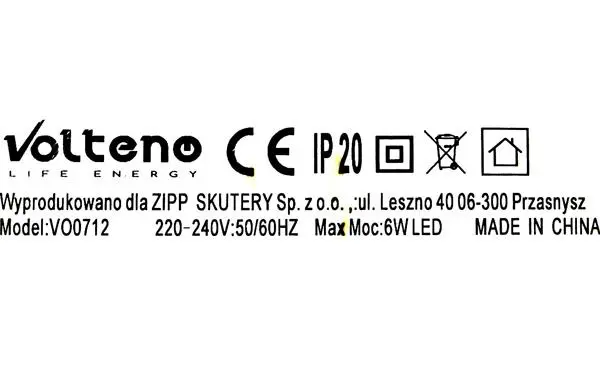 Photo from the official notice: Volteno Lampki choinkowe migajace led lighting chain — electric shock & fire risk
