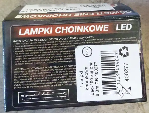 Photo de l’avis officiel: Christmas LED lights Chaîne d’éclairage LED — risque: Choc électrique