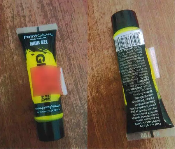 Photo from the official notice: Paintglow Neon – coloured cosmetic products — health risk
