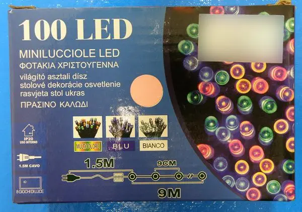 Photo de l’avis officiel: 100 LED MINILUCCIOLE LED Chaîne d’éclairage — risque: Choc électrique
