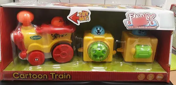 Photo from the official notice: Early Steps Cartoon Train plastic train — environment risk
