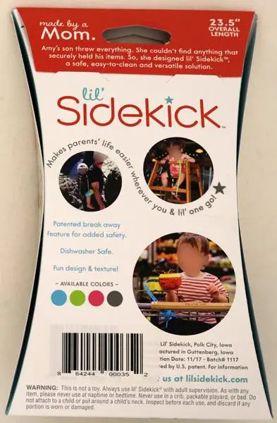 Photo from the official notice: Lil'Sidekick Multi-Functional Tether — choking & strangulation risk