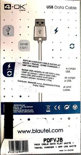 Photo de l’avis officiel: 4-OK MircoUSB Data Cable Chargeur USB — risque: Choc électrique