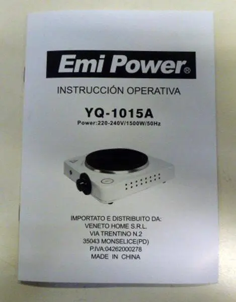 Foto do aviso oficial: EMY POWER Placa quente — risco: Queimaduras & Choque elétrico