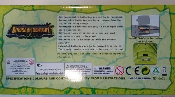 Photo from the official notice: Rong Kai Toys Dinosaur Century Tyrannosaurus Rex plastic toy dinosaur — chemical risk